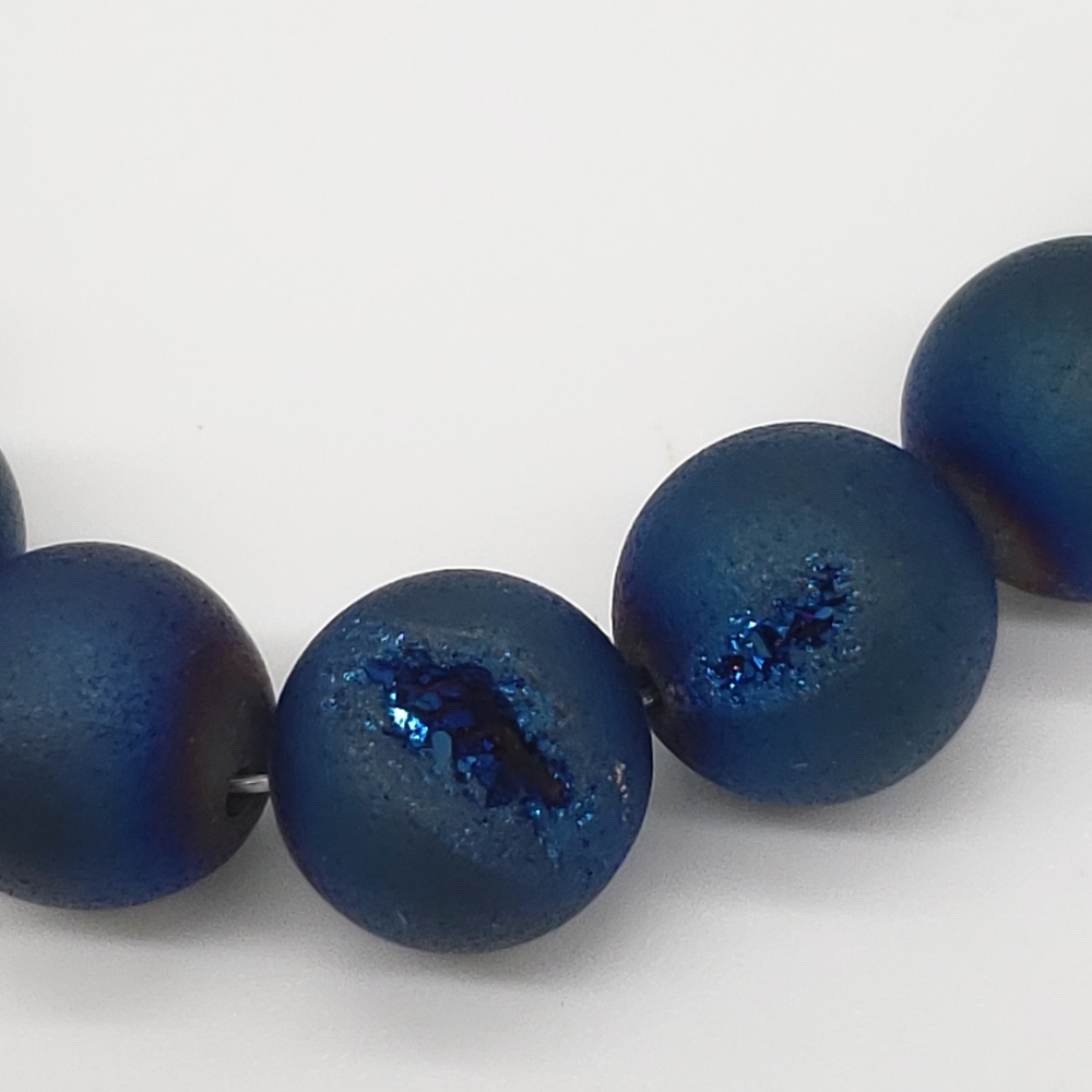 Blue Sedona Druzy, Aventurine, Bead Boho Necklace - Picture 3 of 12